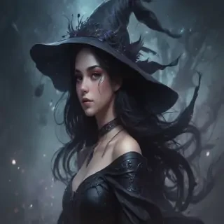 beautiful dark witch fantasy art