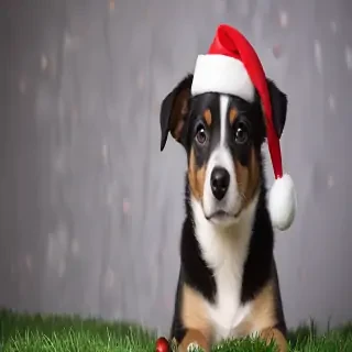 dog christmas background