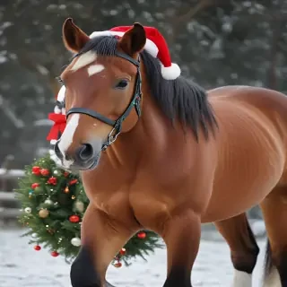 pictures of christmas horses