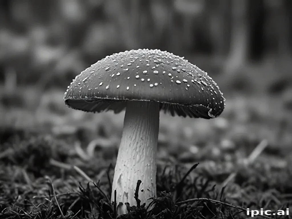 mushroom black and white