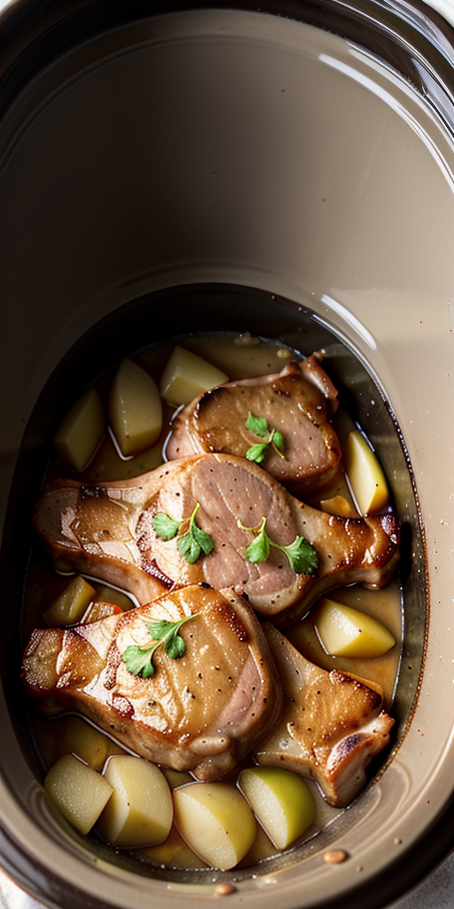 pork chops in the crock pot with apples