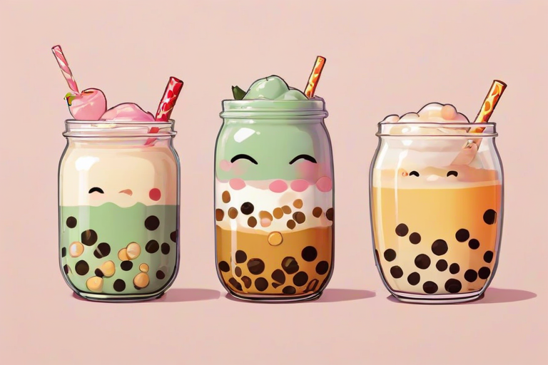 cute boba backgrounds