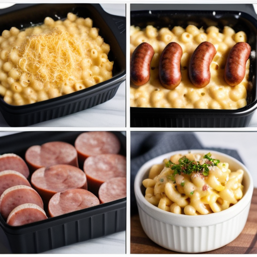 smoked sausage and mac n cheese