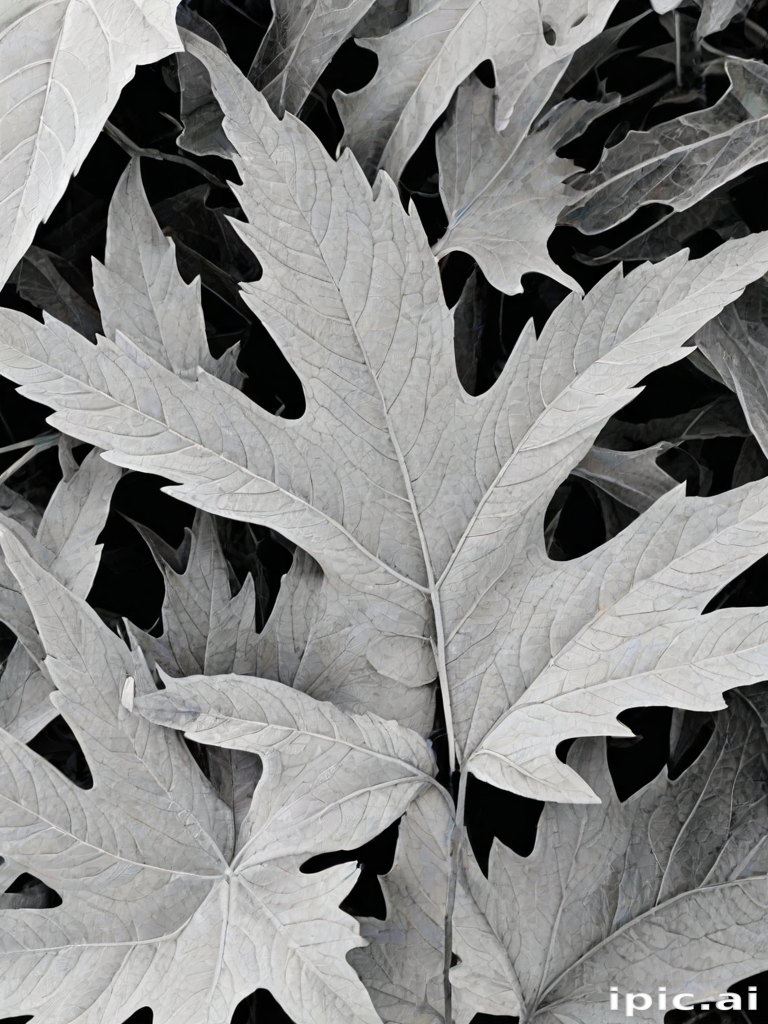 leaf white and black