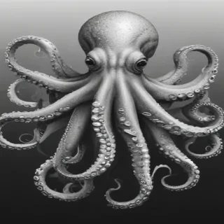 octopus clipart black and white