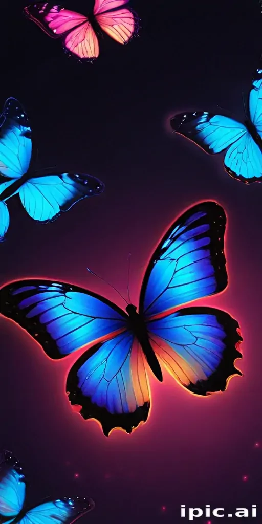 neon butterfly wallpaper