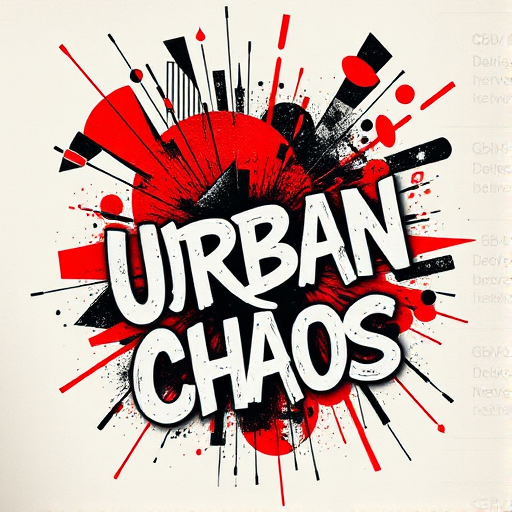 Striking trash polka tattoo dubbed "Urban Chaos" combining bold red and black elements with abstract shapes chaotic lettering and photorealistic imagery to create a dynamic and edgy composition