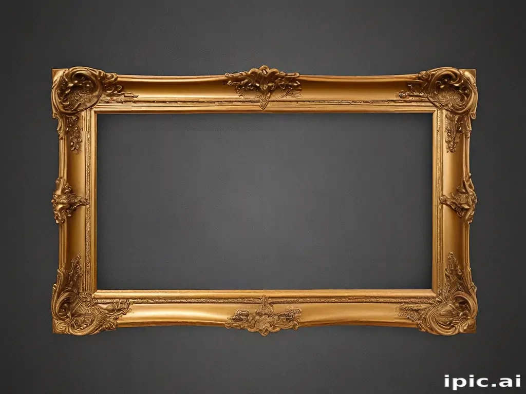 rectangle gold frame png