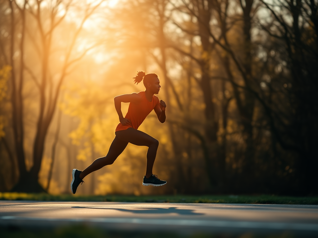 Create a high-resolution image of a stylized outline of a running athlete, using a Canon EOS R5 with a 50mm f/1.8 lens, aperture set to f/2.8, ISO 100, in natural light with a shallow depth of field to emphasize motion.