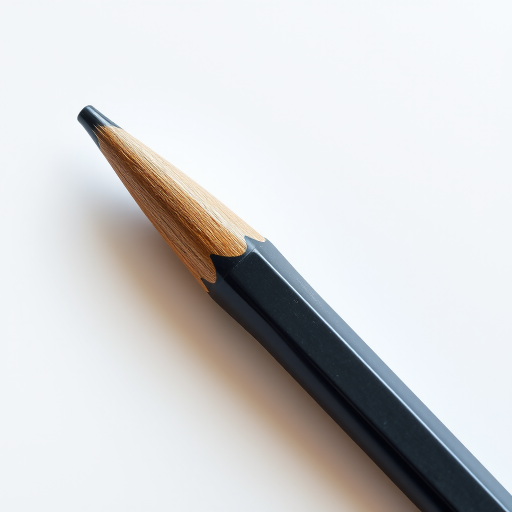 create a detailed illustration of a modern mechanical pencil from a top-down view with sharp details and clean lines, f/8 aperture, 50mm lens, natural lighting, high-resolution digital format.