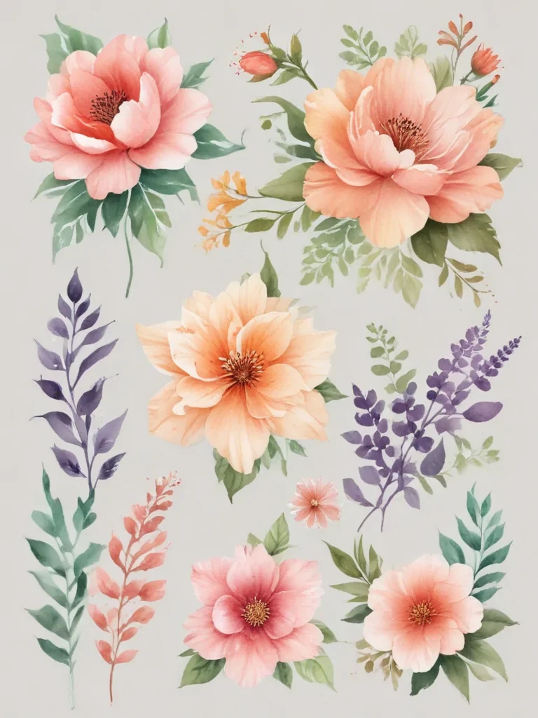 clipart watercolor flowers