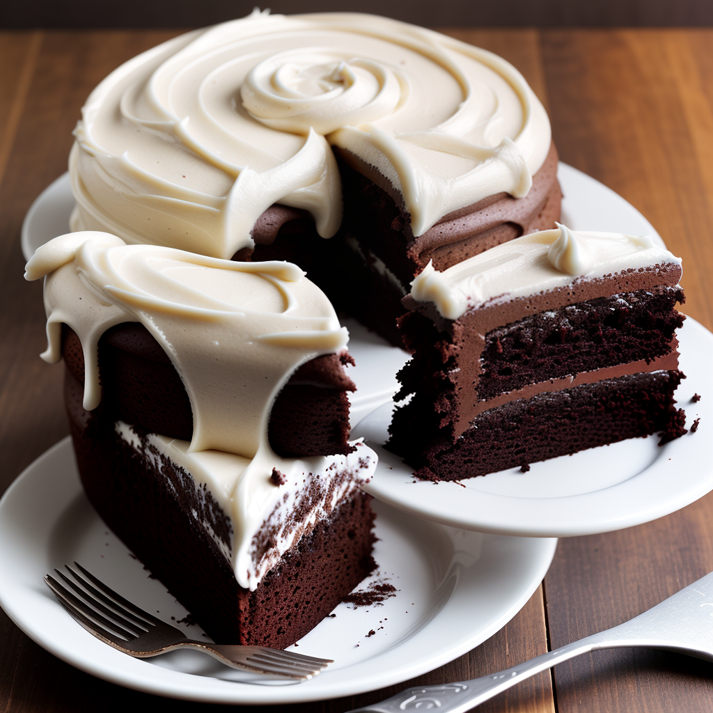 chocolate cake with vanilla frosting