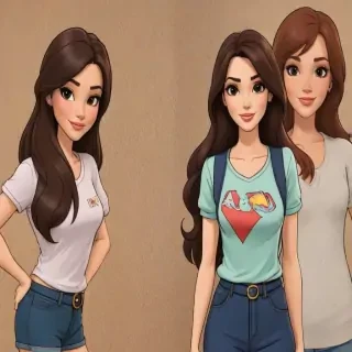 brunette cartoon characters