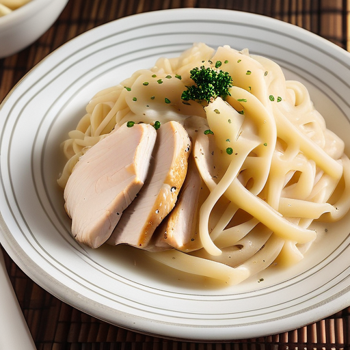 chicken noodles and mashed potatoes