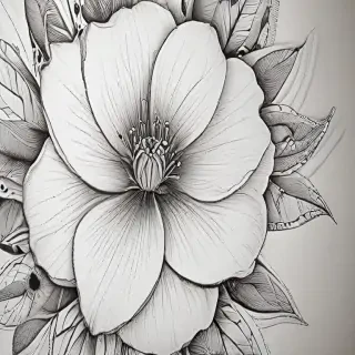 flower line work