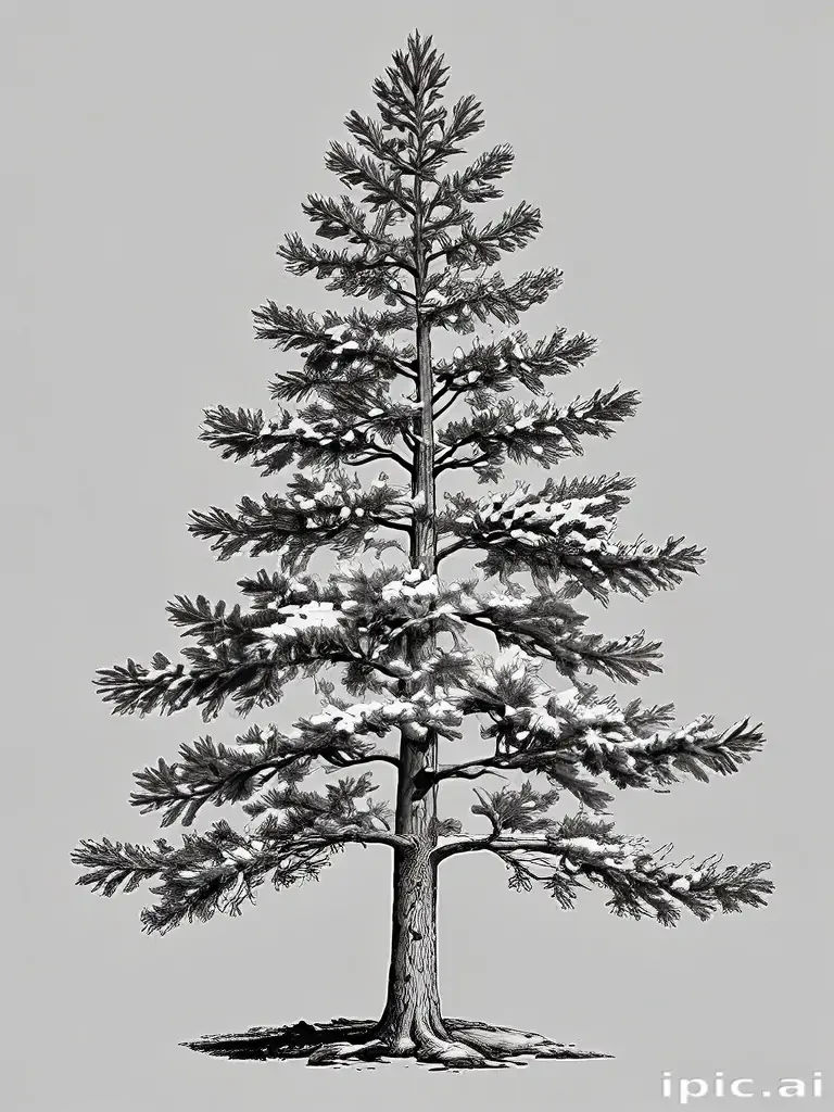 pine tree clip art black and white