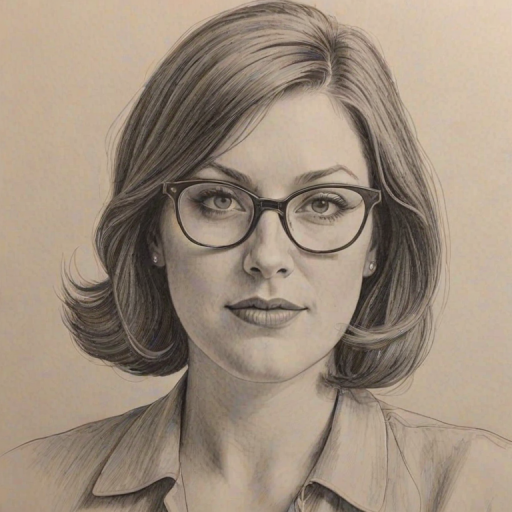 Stunning Allison Tolman, pencil sketch, portrait of Wonderful woman 1962s in glasses, hair style beatnik, outline, clear lines, fine lines, 8k