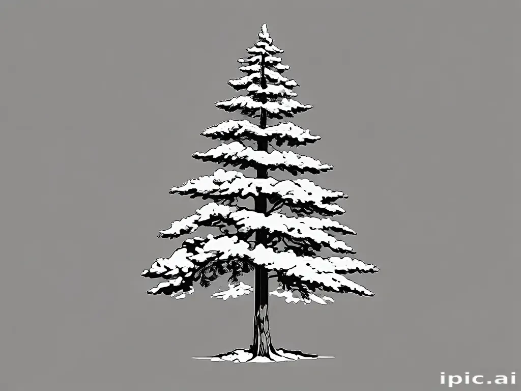 pine tree clipart black and white