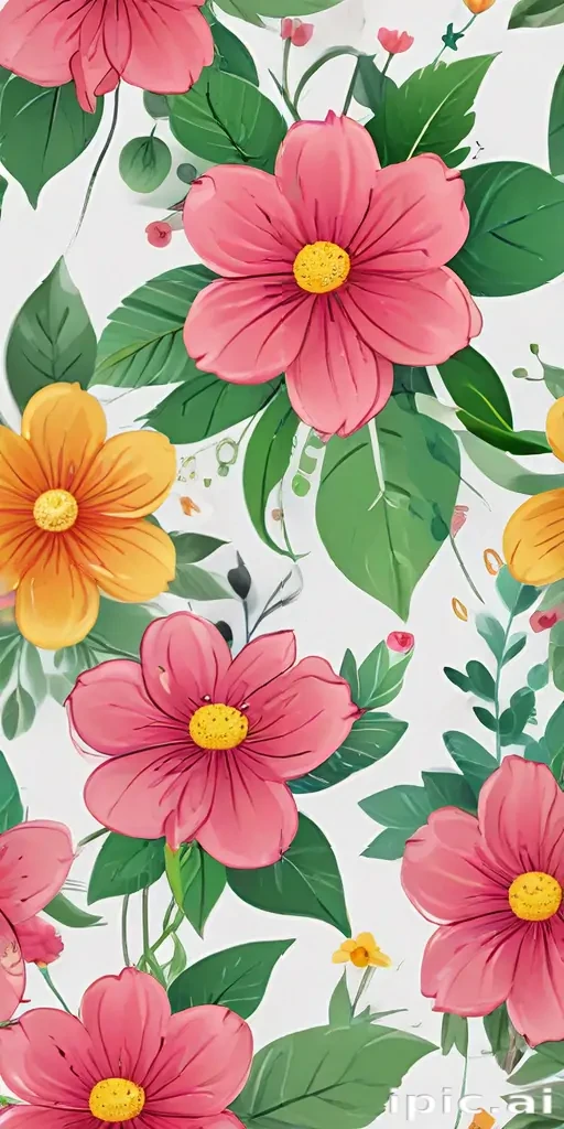 cartoon flowers transparent background