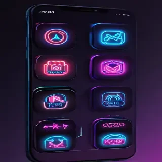 neon app icons