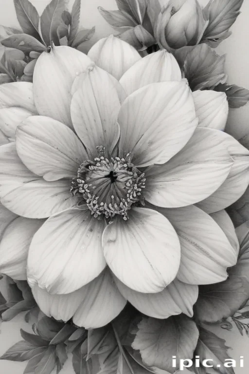 pencil drawn flowers