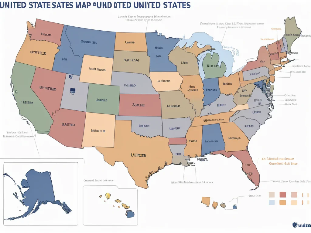 united states map with states
