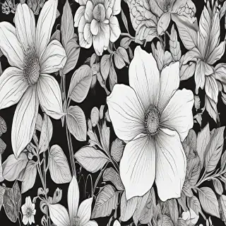 floral line art