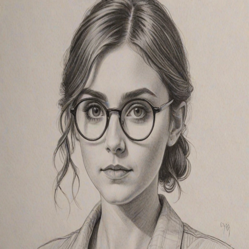 Superb Alyson Stoner, pencil sketch, portrait of Superb woman 1922s in glasses, hair style beatnik, outline, clear lines, fine lines, 8k