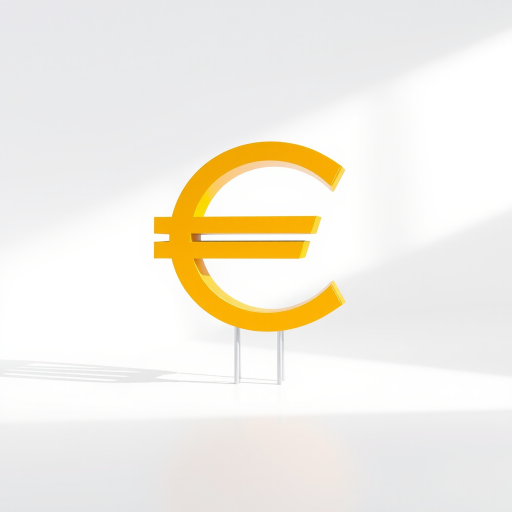 Create a high-resolution vector image of the Euro currency symbol with a clean, minimalist design, using a DSLR camera with a 50mm lens, aperture set to f/2.8, ISO 100, in a bright studio setting with soft lighting to enhance clarity and detail.