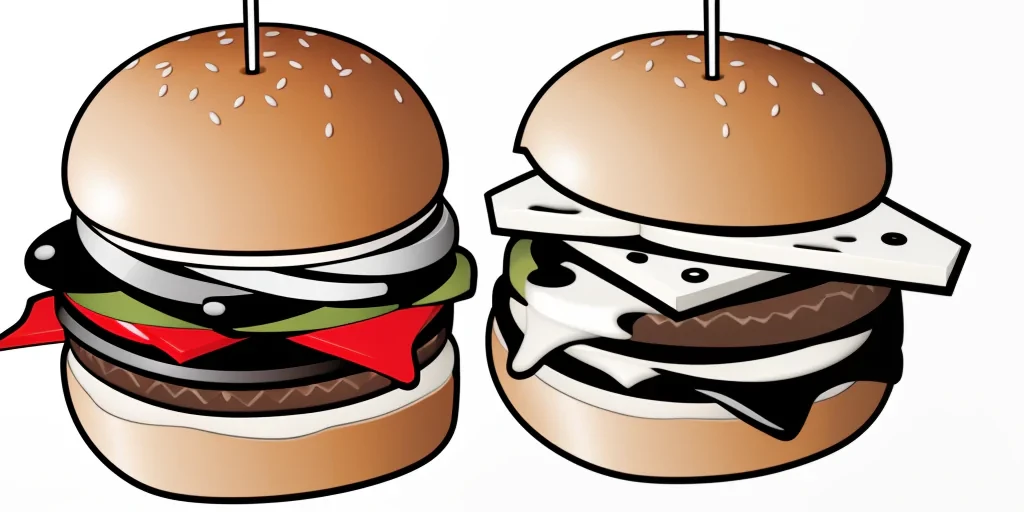 hamburger clipart black and white