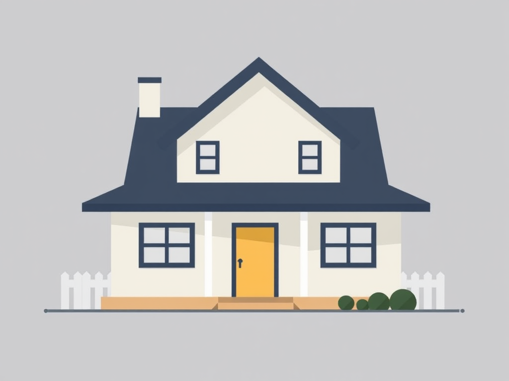 Regenerate a stylized icon of a house with a minimalist design, using a 50mm lens, f/2.8 aperture, ISO 100, shot from a frontal view, high dynamic range rendering, in a digital illustration style.
