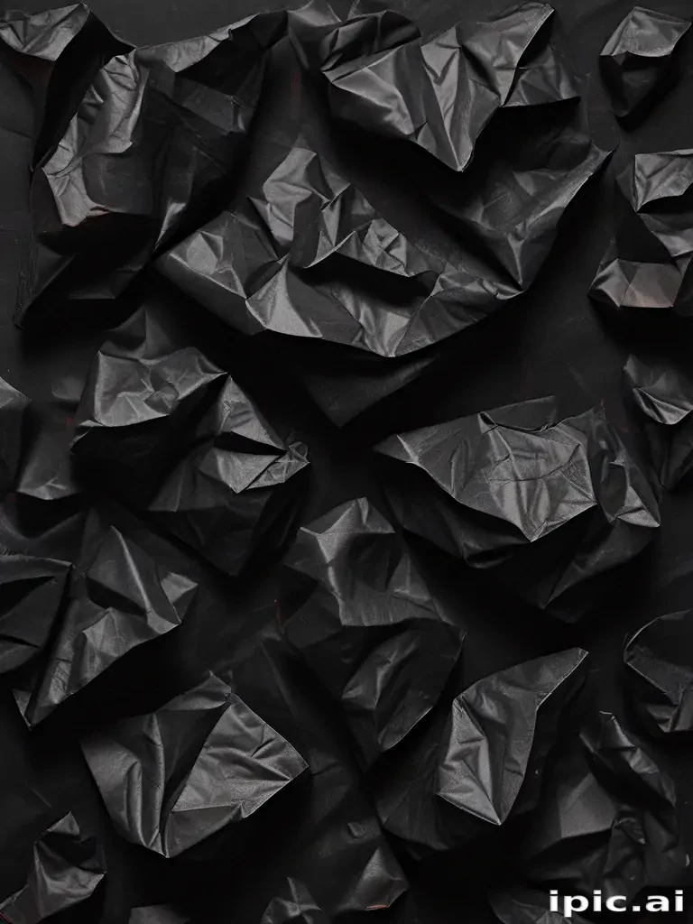 crumpled black paper