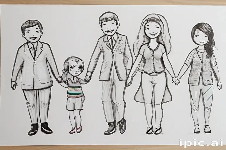 drawings of family