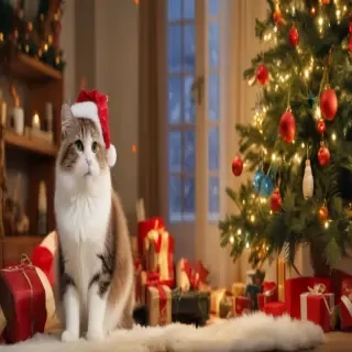 christmas cat background
