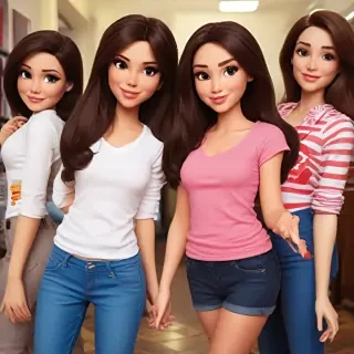 brunette cartoon characters