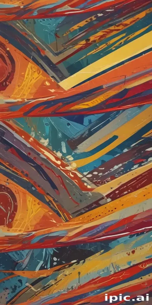 Vibrant Abstract Artwork Featuring Bold Colors and Dynamic Brushstrokes