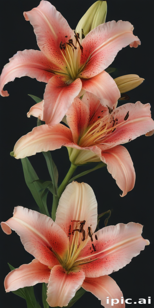 Beautiful Arrangement of Elegant Pink Lilies Against a Dark Background