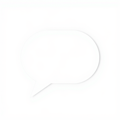 Create a high-quality image of a blank speech bubble against a white background, using a Canon EOS R5 camera, 50mm f/1.2 lens, aperture f/2.8, ISO 100, and a slight soft focus effect for a clean and polished look.