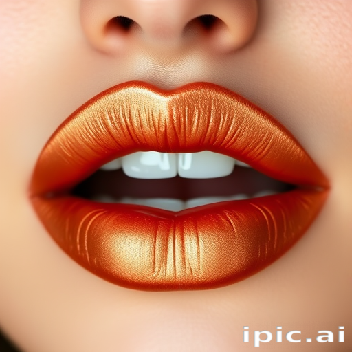 Metallic bronze lips titled "Sunlit Copper" offer a warm, metallic finish with subtle shimmer, perfect for autumn-inspired makeup and earthy color palettes