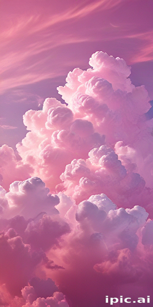 Dreamy Pink Clouds Under a Soft Pastel Sky at Dusk