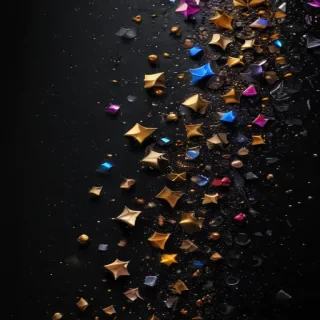 glitter on black background
