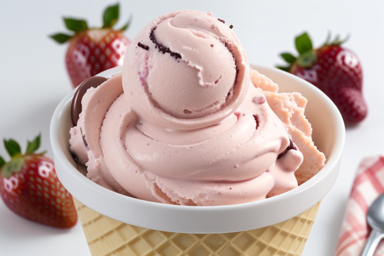 vanilla strawberry chocolate ice cream