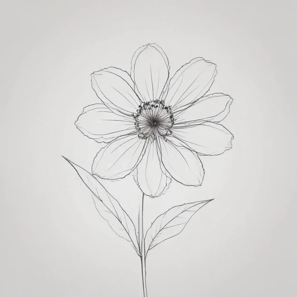 simple flower line art