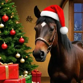 merry christmas horse images