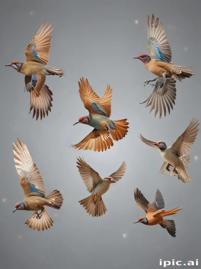 birds flying transparent background