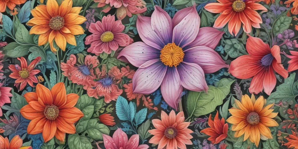 colourful flower drawing