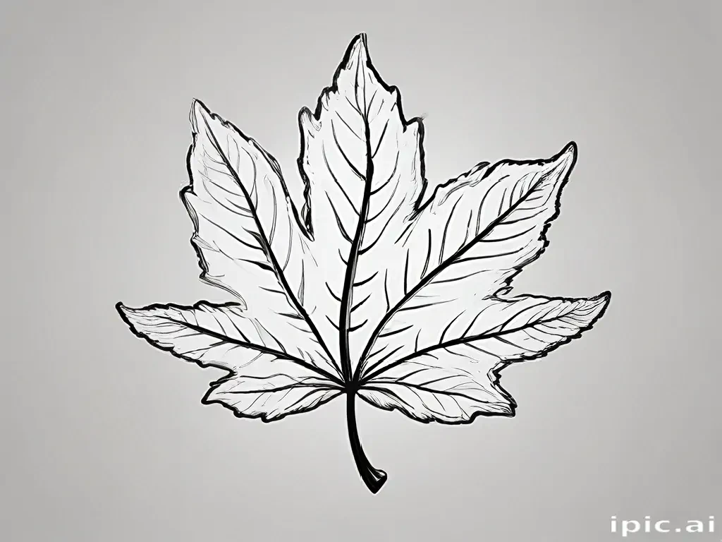 black and white leaf clip art