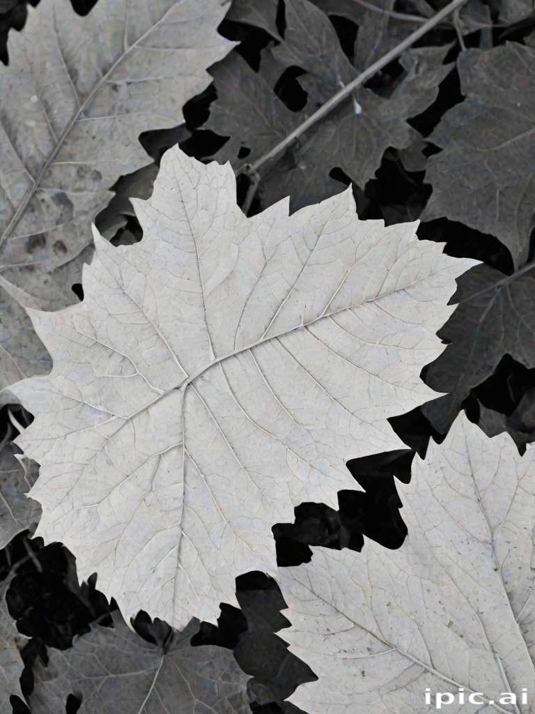 leaf white and black