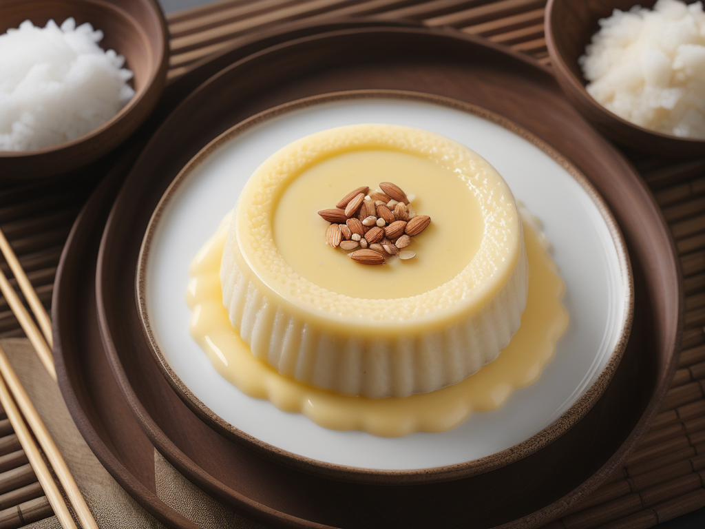 thai custard with sticky rice