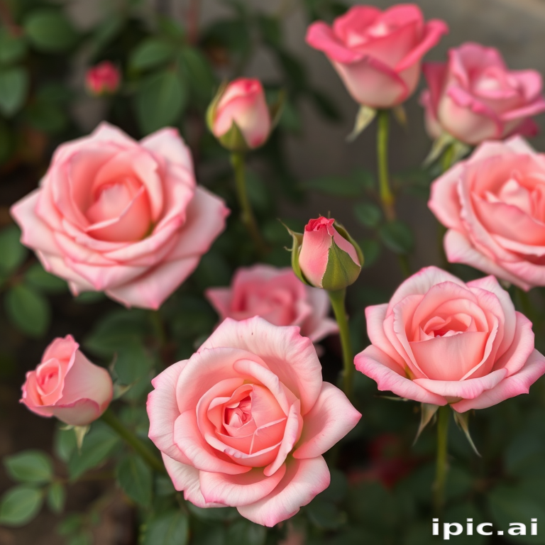 roses in background